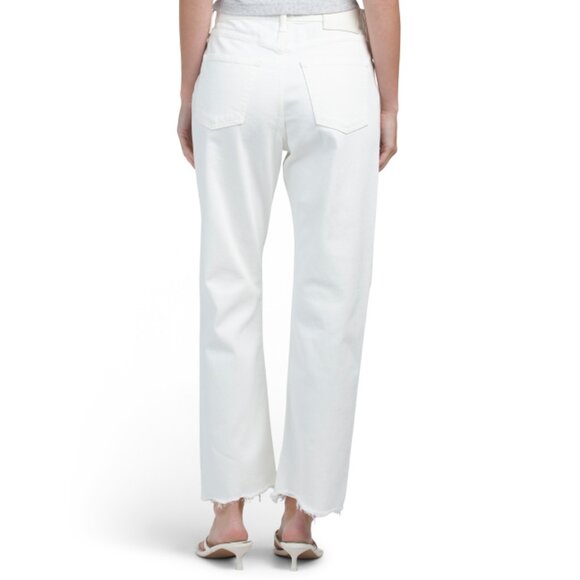 MOUSSY VINTAGE White Made In Japan Aurora Wide Straight Cropped Jeans - Picture 2 of 2